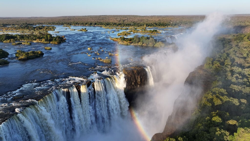 Famous Falls At Victoria Falls In Matabeleland North Zimbabwe