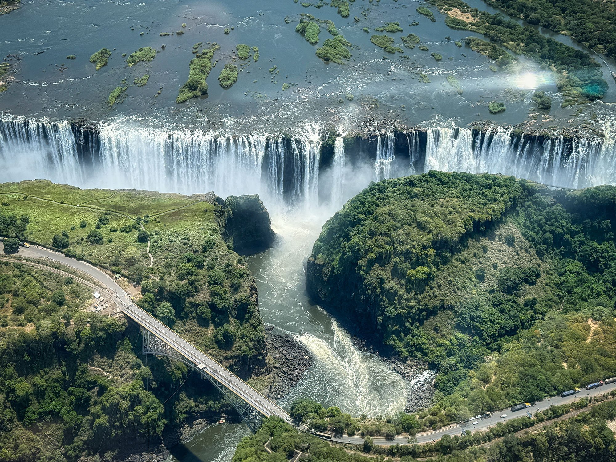 Victoria Falls from the air, Zimbabwe, Africa